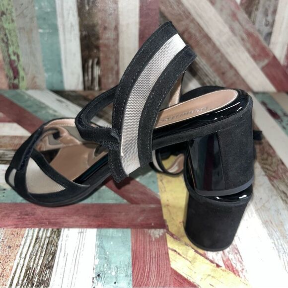 Beautifeel Women’s Black Suede Nude Mesh Velcro Straps EUC Anti-Slip Bottm 9-9.5 - Picture 4 of 11